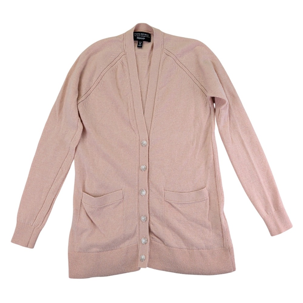 Banana Republic‎ Petite XS Pink Italian Superloft Yarn Cardigan Sweater Light